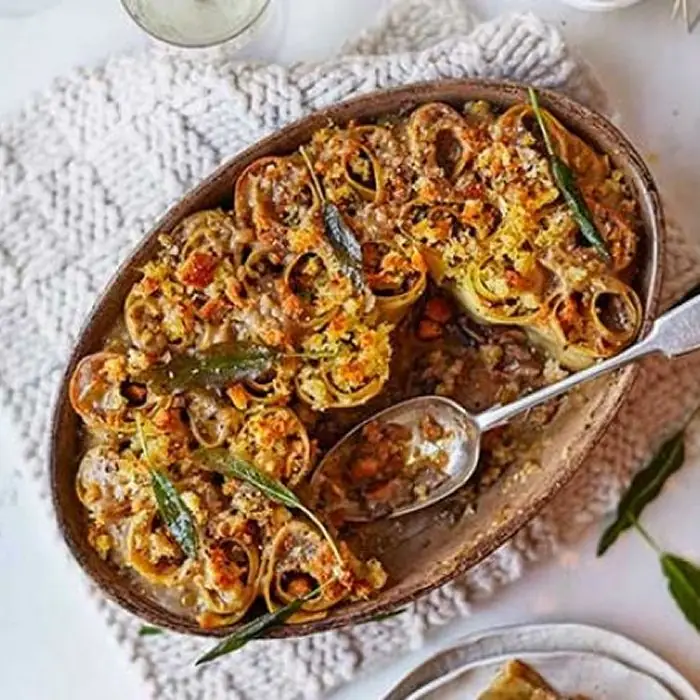 Mushroom & Chestnut Rotolo (British Vegetarian)
