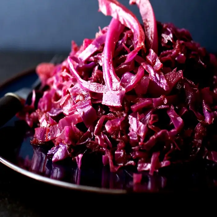 Rosemary braised red cabbage with kabanos (Ukrainian Pork)