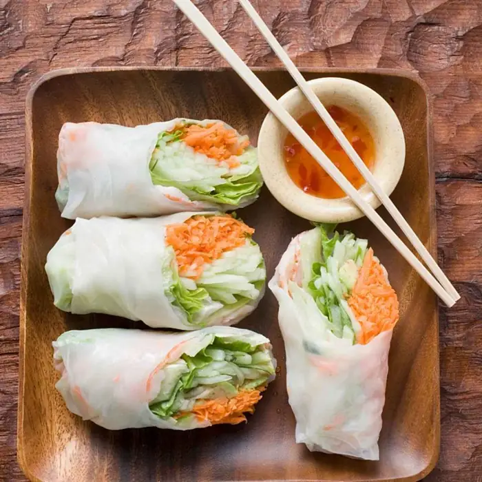Salmon noodle wraps (Vietnamese Seafood)